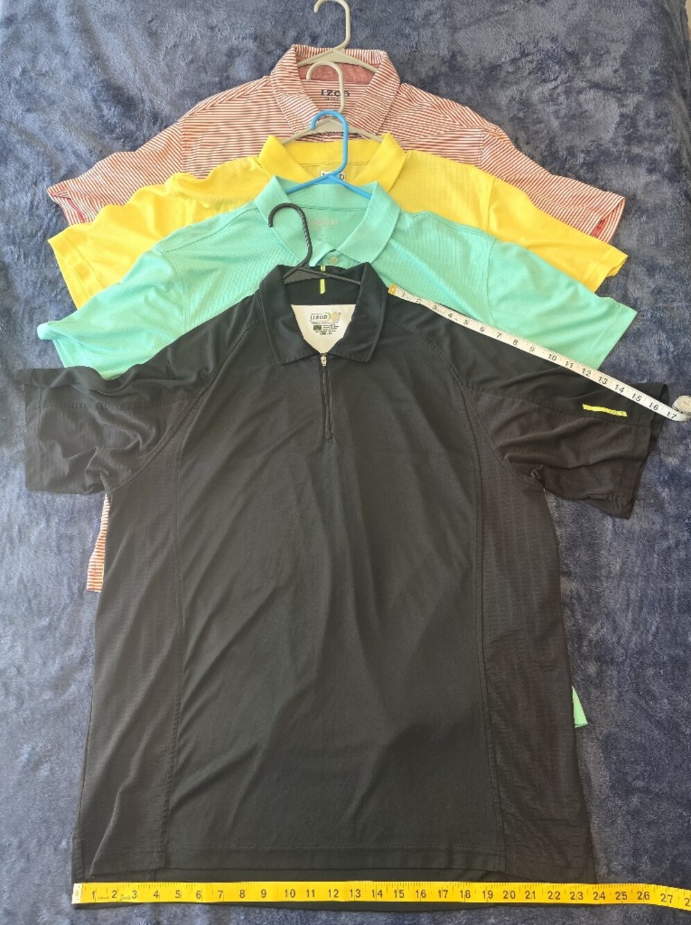 IZOD Men’s Black Performance Polo Shirt Lot Of 4